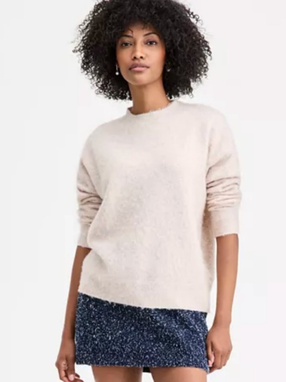 Brushed Knit Relaxed Crewneck Sweater